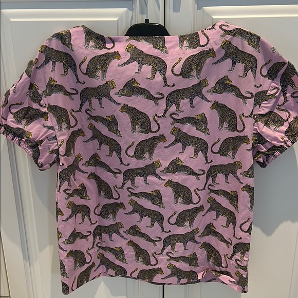 J. Crew Pink Leopard Print Blouse xs - Picture 3 of 5
